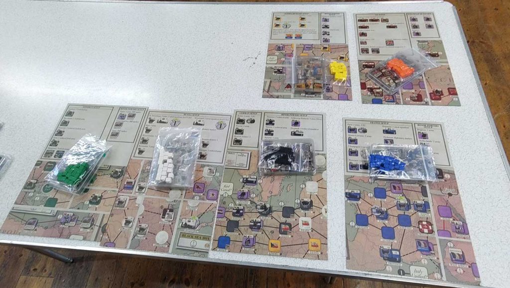 Battle Flat 2026: Imperial Elegy, setting up; note power projection counters.